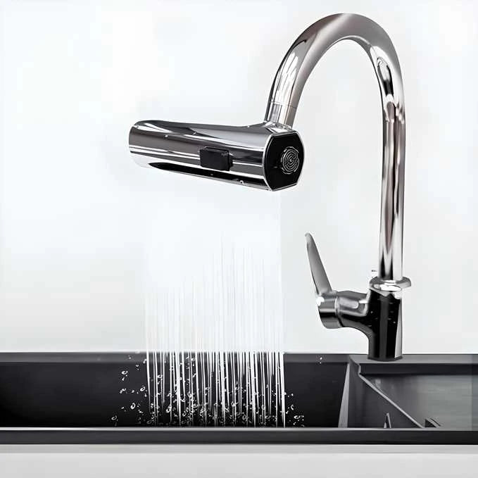 KingFlow Kitchen Faucet 4 Modes – 360° Swivel Faucet Extender & Splash-Proof Tap Attachment | Multi-Function Sink Nozzle for Washing Vegetables & Dishes