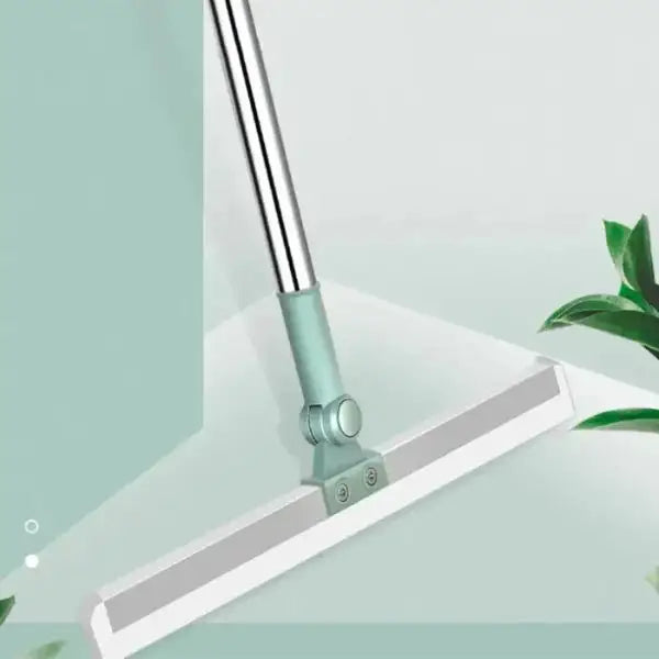 Magic Broom Sweeper for Floor Cleaning – 2-in-1 Silicone Wiper Mop with Stainless Steel Extendable Handle – Wet & Dry Floor Wiper & Window Squeegee for Home