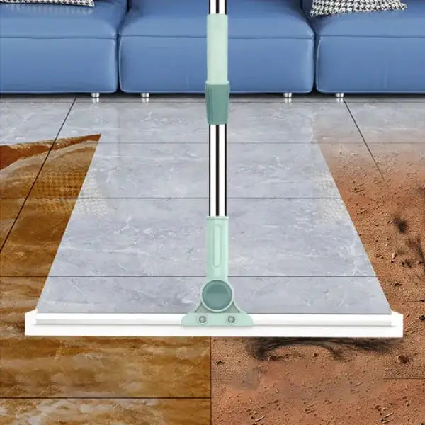 Magic Broom Sweeper for Floor Cleaning – 2-in-1 Silicone Wiper Mop with Stainless Steel Extendable Handle – Wet & Dry Floor Wiper & Window Squeegee for Home