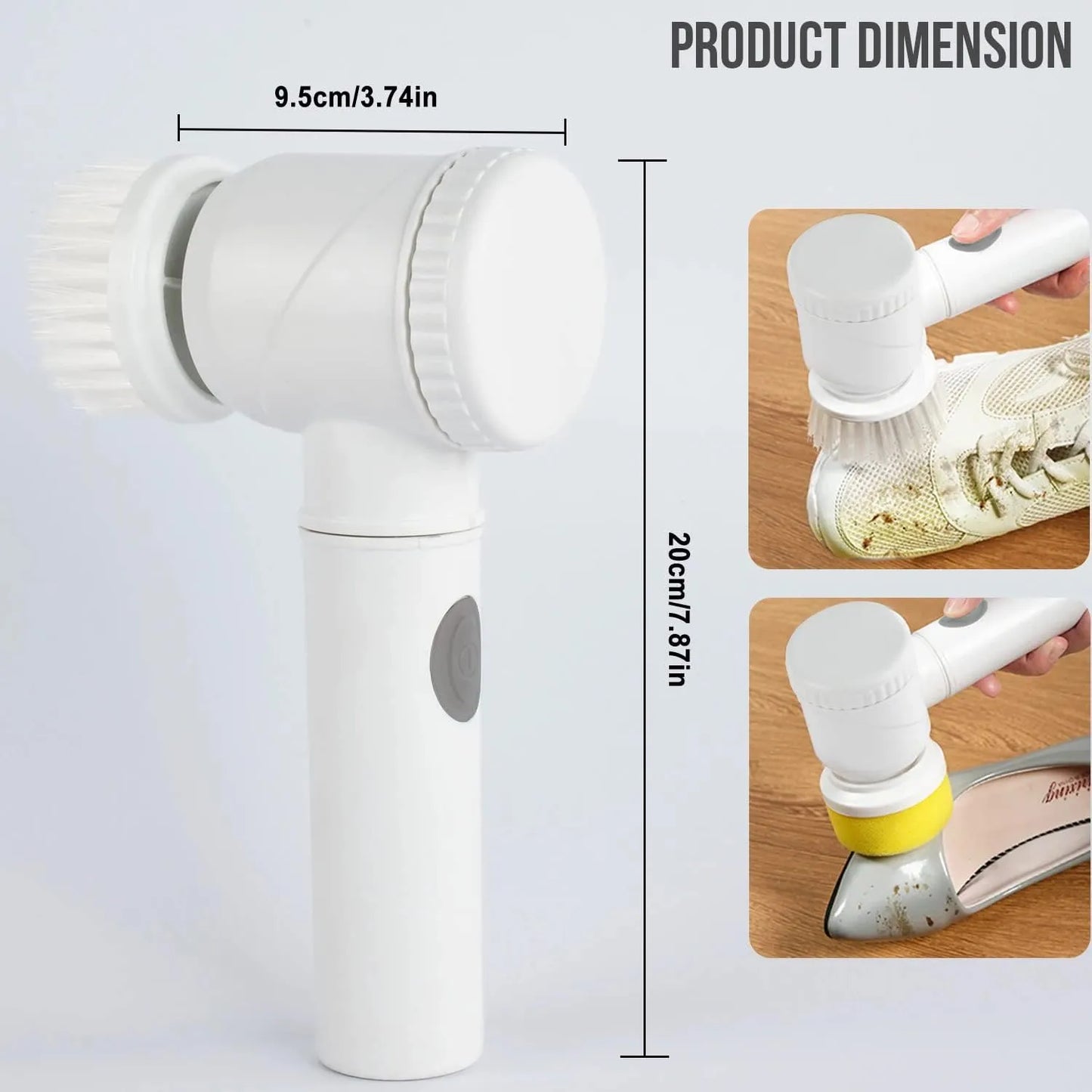 5-in-1 Electric Spin Brush for Bathroom, Tile & Kitchen Cleaning – Cordless Handheld Power Scrubber with Multiple Brush Heads, Waterproof Design, 360° Rotation