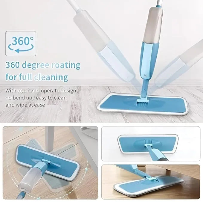 Spray Mop – 360° Rotating Floor Cleaner with Refillable Bottle & Microfiber Pad