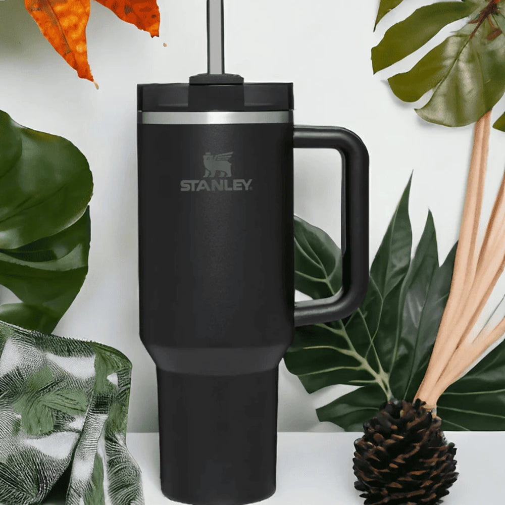 Stanley's Tumbler Cup: with insulated walls keeps drinks Cold for 11 hours, Hot for 7 hours and Iced for 48 hours