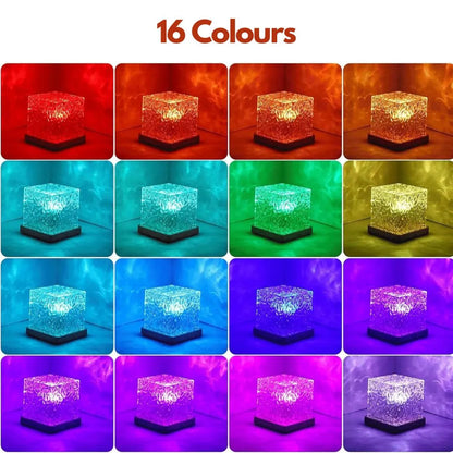 Wave Ocean Lamp - Ripple Light and Mood Enhancer, Multi-Color LED Crystal Lamp with Remote Control, Soothing Ocean Waves for Bedroom, Home & Parties