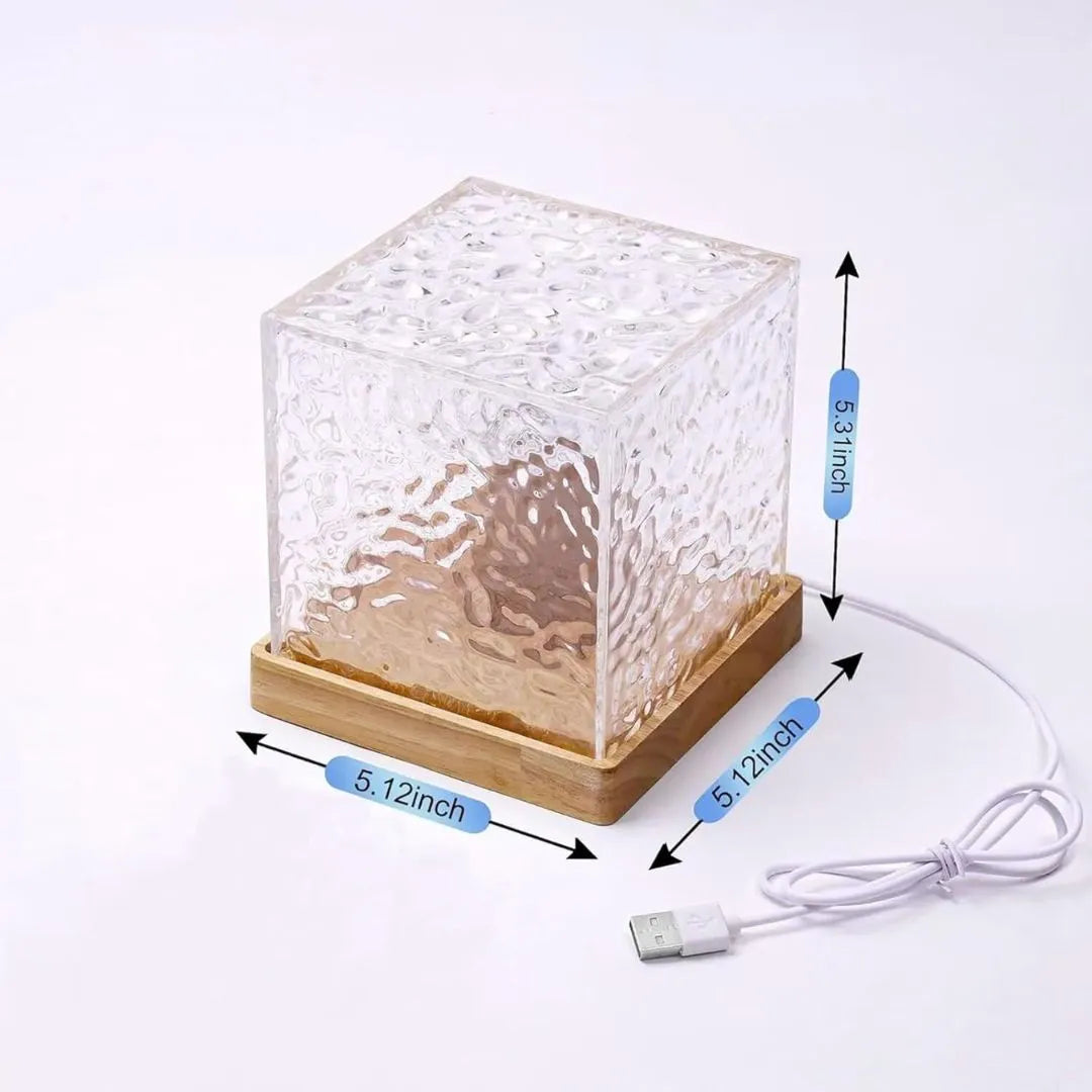 Wave Ocean Lamp - Ripple Light and Mood Enhancer, Multi-Color LED Crystal Lamp with Remote Control, Soothing Ocean Waves for Bedroom, Home & Parties