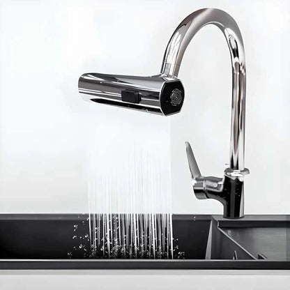 KingFlow Kitchen Faucet 4 Modes – 360° Swivel Faucet Extender & Splash-Proof Tap Attachment | Multi-Function Sink Nozzle for Washing Vegetables & Dishes
