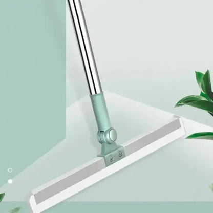 Magic Broom Sweeper for Floor Cleaning – 2-in-1 Silicone Wiper Mop with Stainless Steel Extendable Handle – Wet & Dry Floor Wiper & Window Squeegee for Home