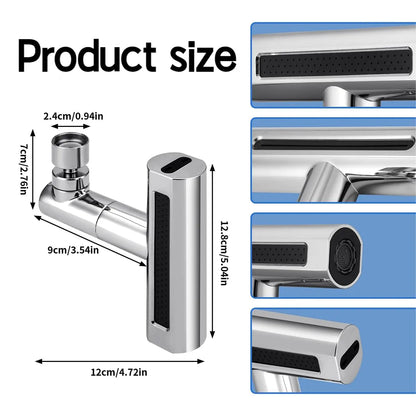 KingFlow Kitchen Faucet 4 Modes – 360° Swivel Faucet Extender & Splash-Proof Tap Attachment | Multi-Function Sink Nozzle for Washing Vegetables & Dishes