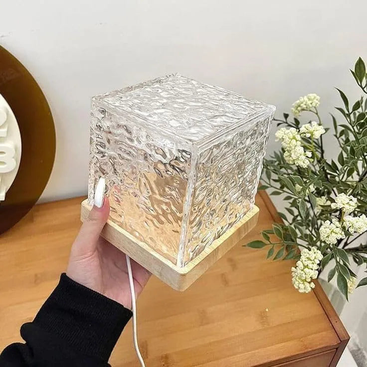Wave Ocean Lamp - Ripple Light and Mood Enhancer, Multi-Color LED Crystal Lamp with Remote Control, Soothing Ocean Waves for Bedroom, Home & Parties