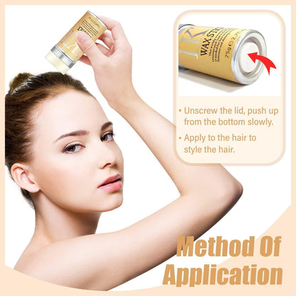 Hair Wax Stick for Women & Men - Hair Slick Back Stick, Anti-Frizz and Fly Away Hair Tamer, No Residue Hair Finishing Stick for Flyaways, All Day Hold Styling Product for Smoothing Hair Strands 75gm
