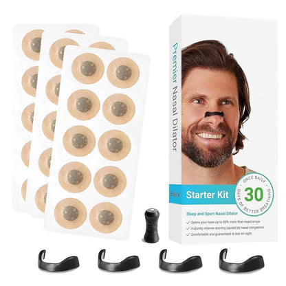 30 Pair Nose Strips for Breathing, Snoring Stopper for Men, Boost Oxygen Intake, Reduce Snoring, Improve Sleep Quality - Sweat Resistant, Skin Safe Nasal Strips