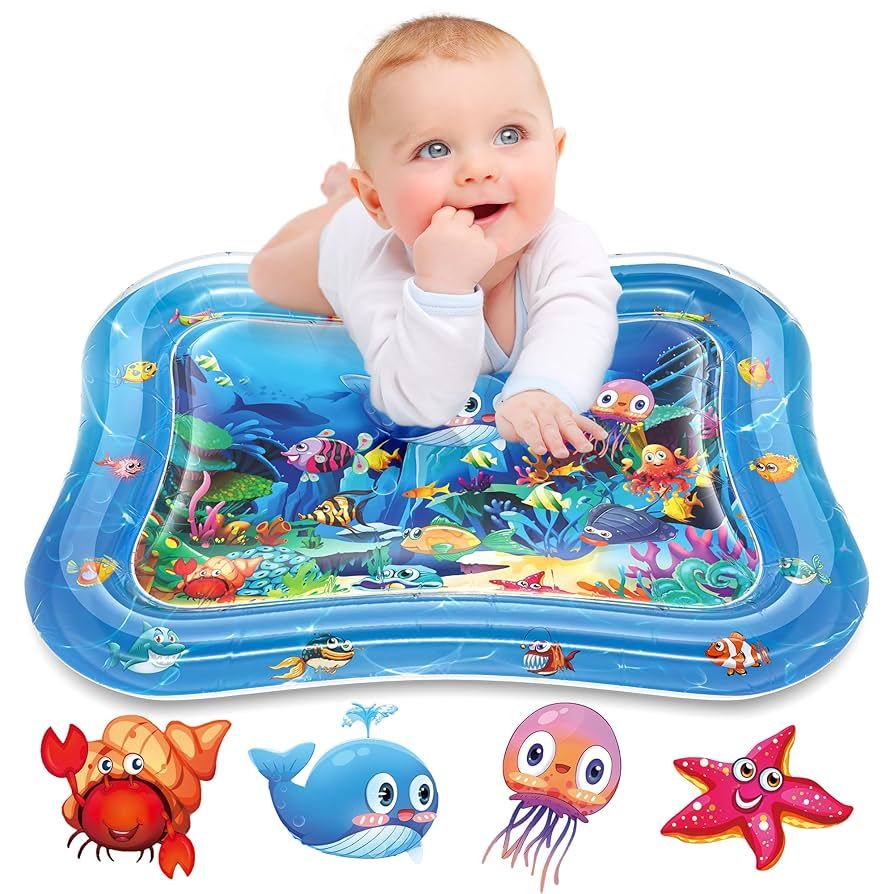 Wishora Baby Tummy Time Water Mat | Sensory Development Play Mat for Infants | Newborn Essentials & Baby Gift | Water-Filled Play Gym Toy