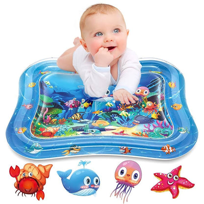 Wishora Baby Tummy Time Water Mat | Sensory Development Play Mat for Infants | Newborn Essentials & Baby Gift | Water-Filled Play Gym Toy