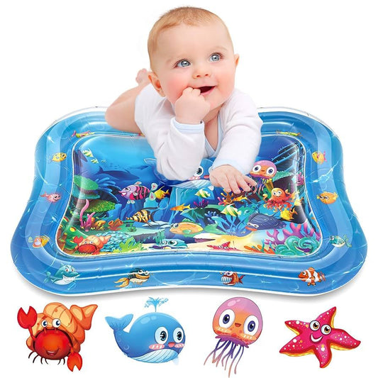 Wishora Baby Tummy Time Water Mat | Sensory Development Play Mat for Infants | Newborn Essentials & Baby Gift | Water-Filled Play Gym Toy
