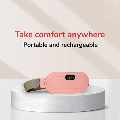 Period Cramps Massager - with 4 vibration modes, 3 heating modes and all size adjustable belt perfect for period pain relief